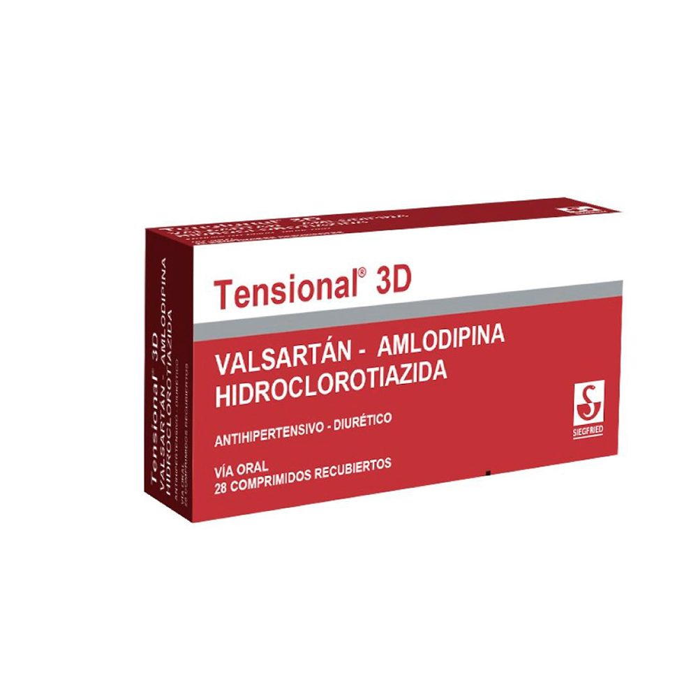 Tensional 3 D Valsartán Caja de 28 Comprimidos