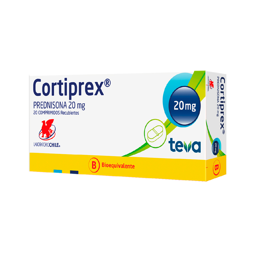 Cortiprex Prednisona 20 Mg Caja De 20 Comprimidos Recubiertos