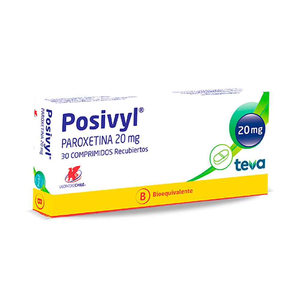 Posivyl Paroxetina 20 Mg Caja De 3 Blíster x 30 comprimidos recubiertos