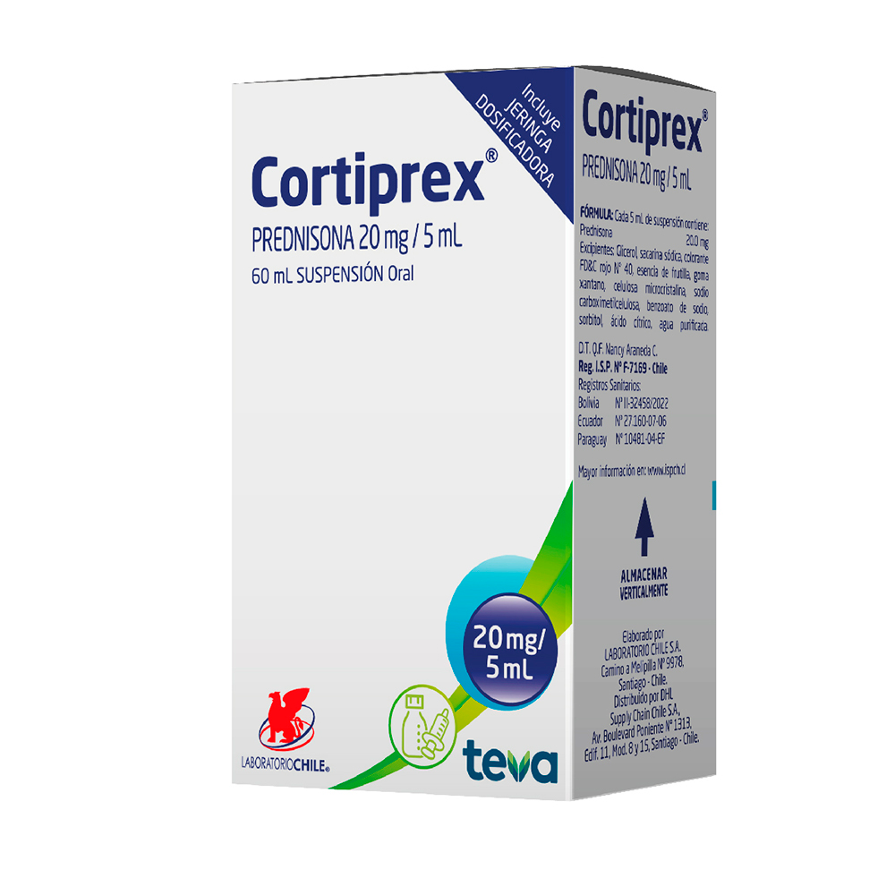 Cortiprex Prednisona 20 Mg Suspension Oral de 60 ML