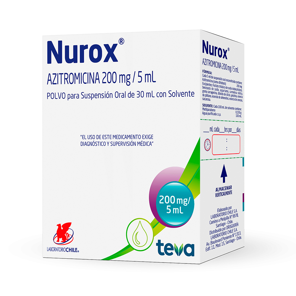 Nurox Azitromicina 200Mg/5ML Polvo P/Reconstruir 30ML