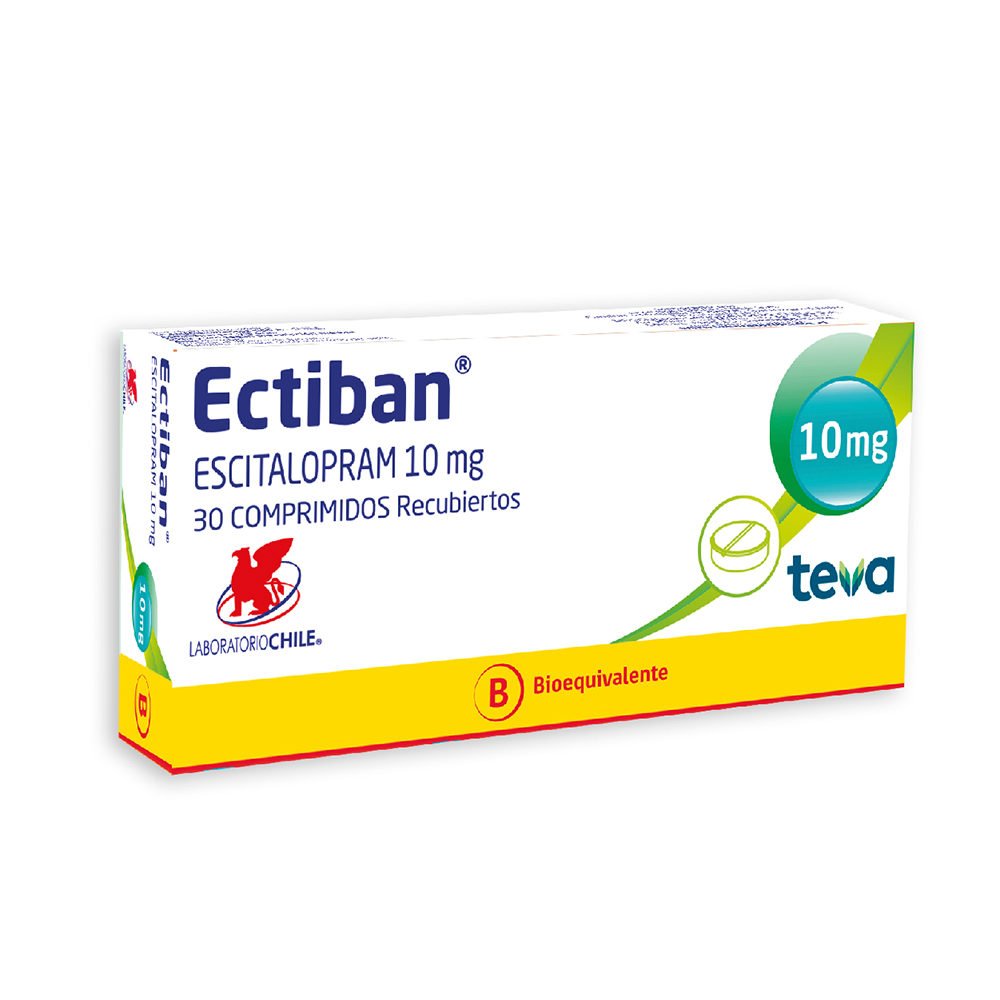 Ectiban Escitalopram 10 Mg Caja 3 Blíster X 30 Comprimidos