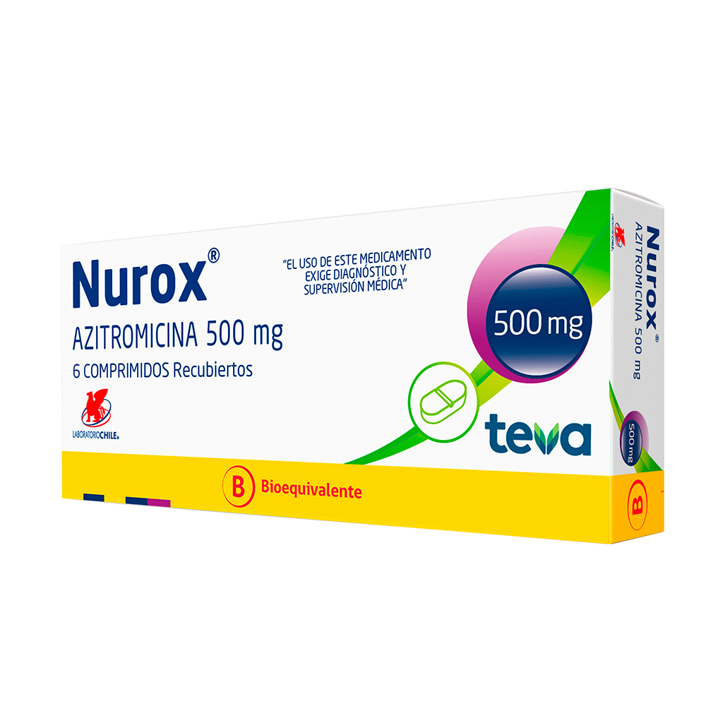 Nurox Azitromicina 500 Mg Caja De 6 Comprimidos Recubiertos