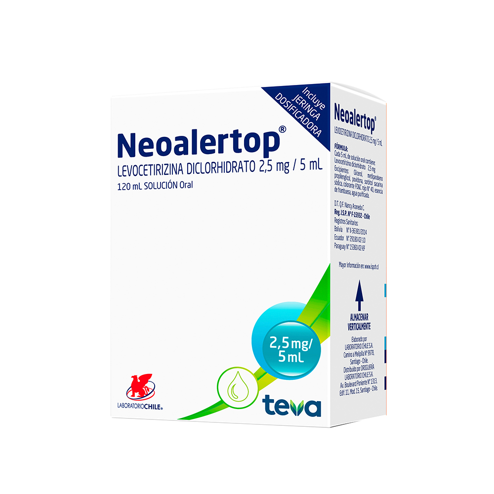 NeoAlertop Levocetirizina Diclorhidrato 2,5 Mg/5 ML Jarabe De 120 ML