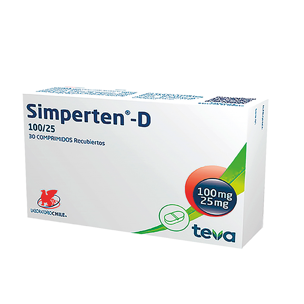 Simperten-D 100/25 Caja de 30 comprimidos recubiertos