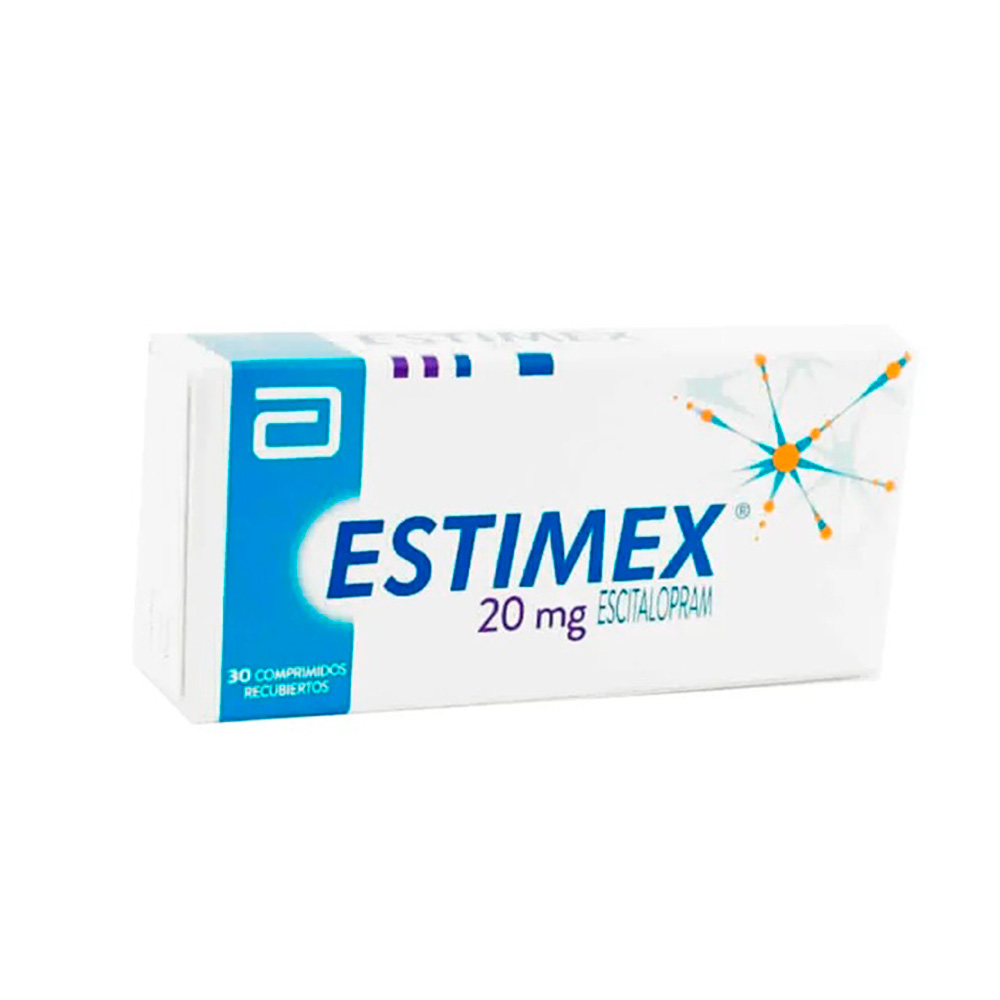 Estimex 20 mg Escitalopram Caja De 30 Comprimidos