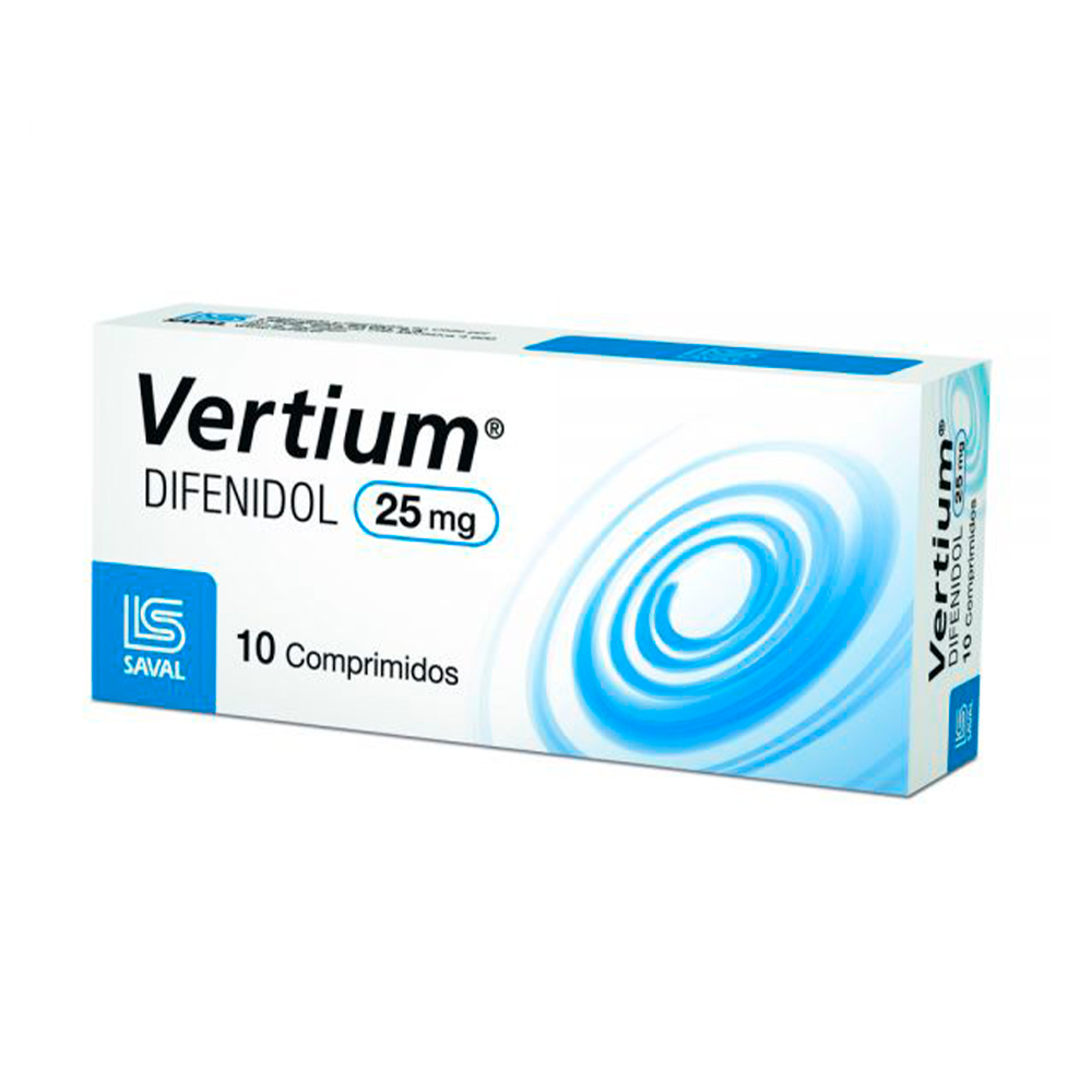 Vertium Difenidol 25 Mg Caja De 10 Comprimidos.