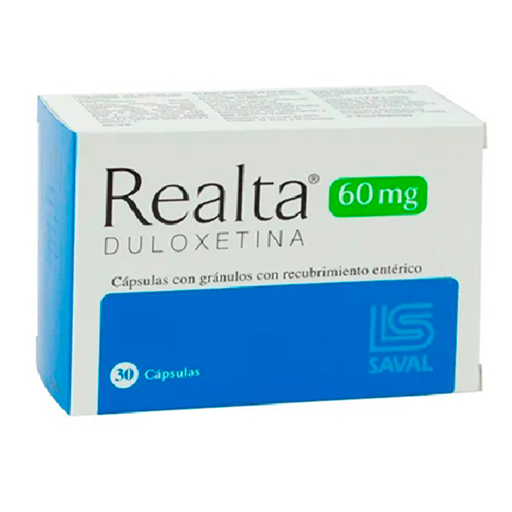Realta 60mg Duloxetina Caja De 30 Cápsulas Con Gránulos Recubiertos Entérico