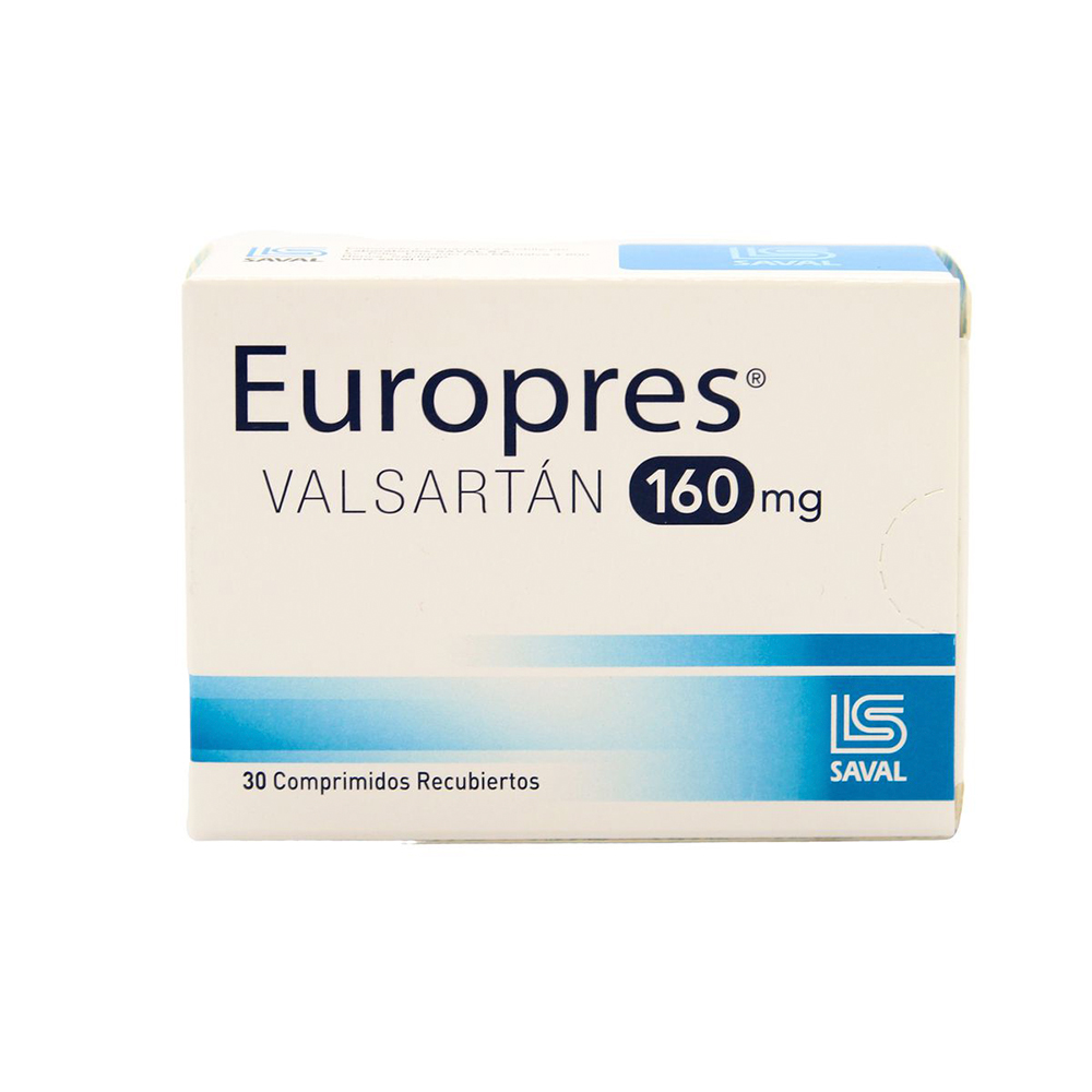 Europres Valsartán 160 Mg Caja De 30 Comprimidos Recubiertos