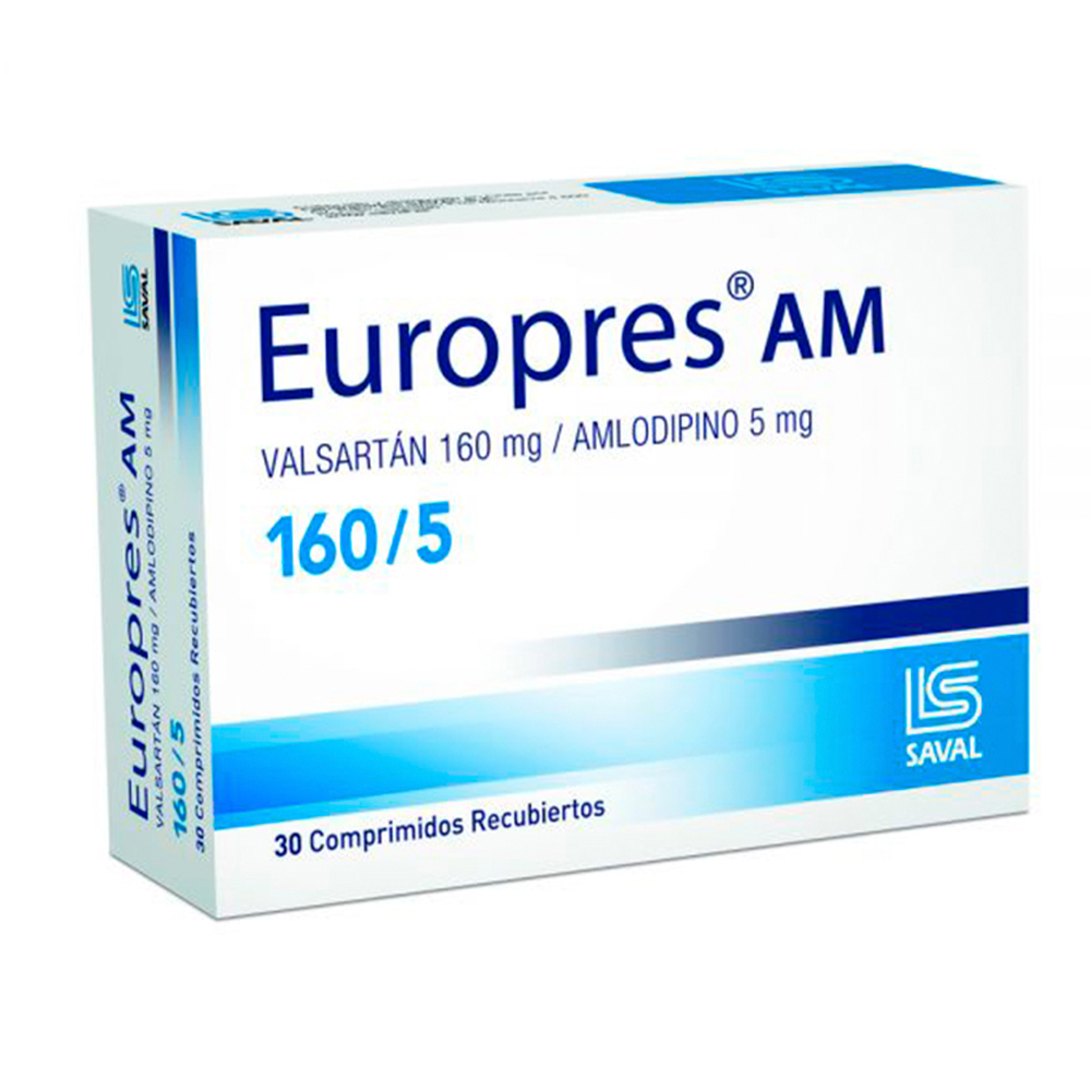Europres AM 160/5 Caja De 30 Comprimidos Recubiertos