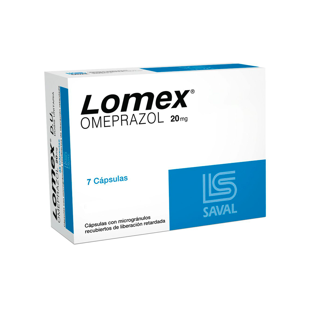 Omeprazol Lomex 20 Mg Caja De 7 Cápsulas