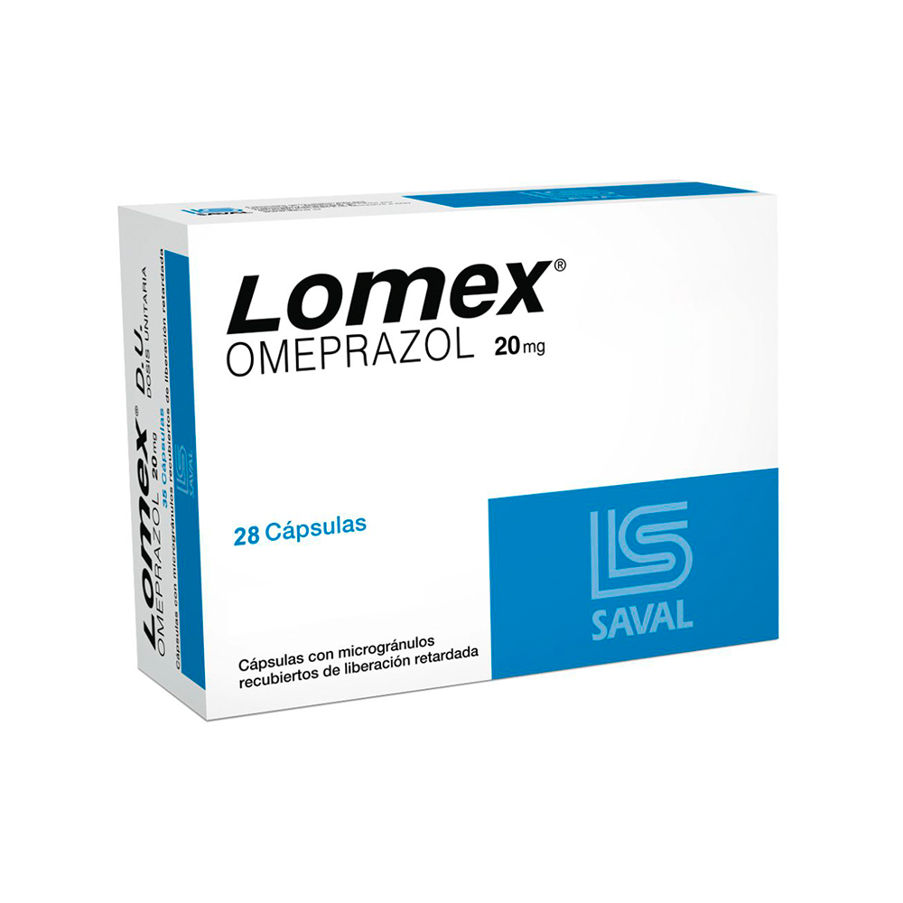 Omeprazol Lomex 20 Mg Caja De 28 Cápsulas