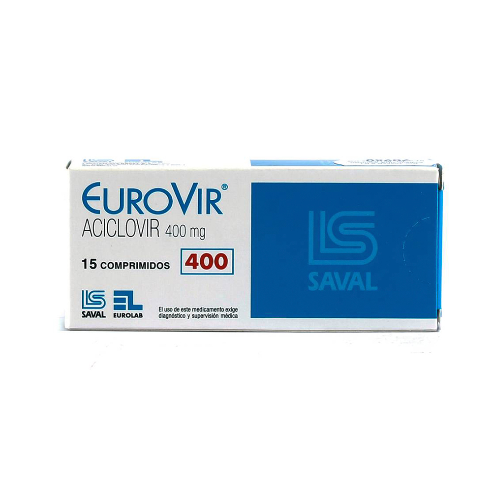 EuroVir aciclovir 400mg Caja De 15 Comprimidos