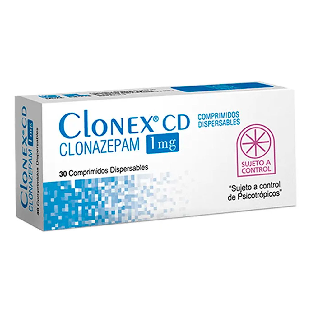 Clonex 1 MG Clonazepam Caja De 30 Comprimidos