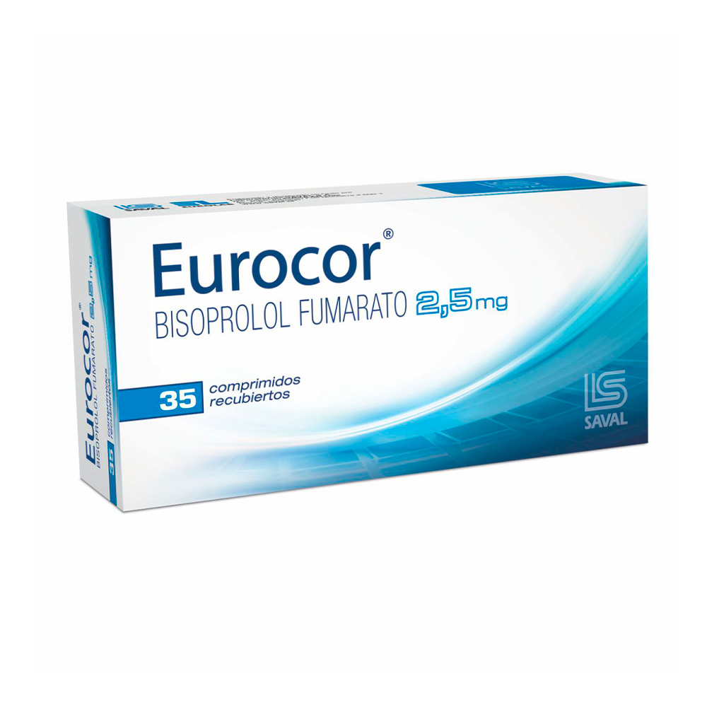 Eurocor Bisoprolol Fumarato 2,5 Mg Caja De 35 Comprimidos Recubiertos