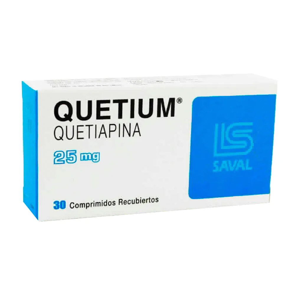 Quetium Quetiapina 25 MG Caja De 30 Comprimidos Recubiertos