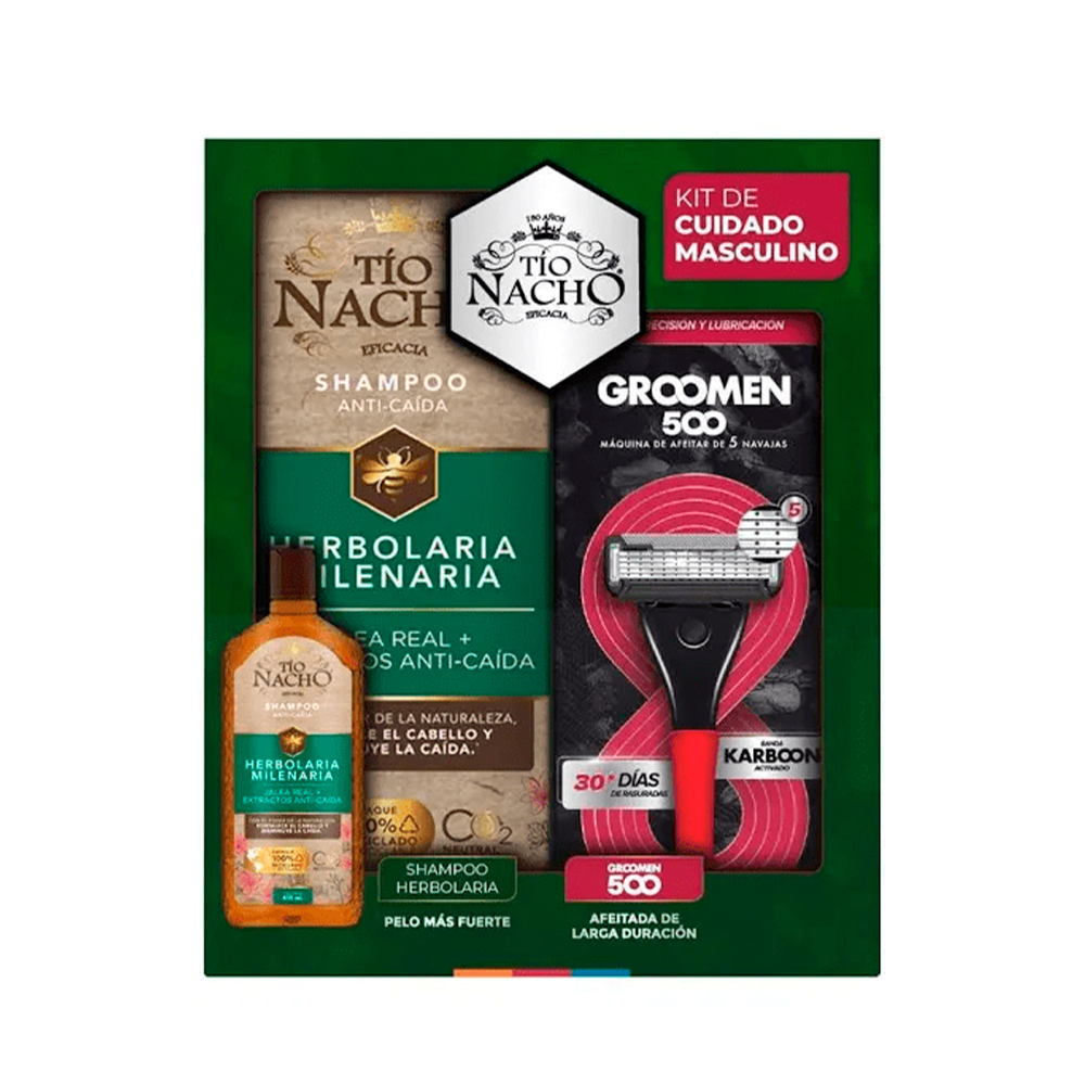 Kit de Cuidado Tio Nacho Herbolaria 415 ml + Groomen de Regalo