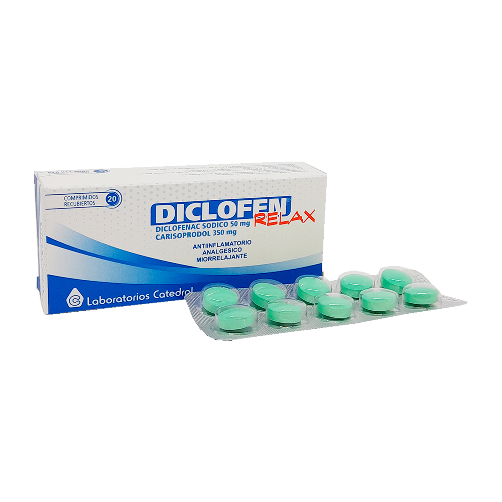 Diclofen Relax Diclofenac Sodico 50mg Caja de 20 Comprimidos