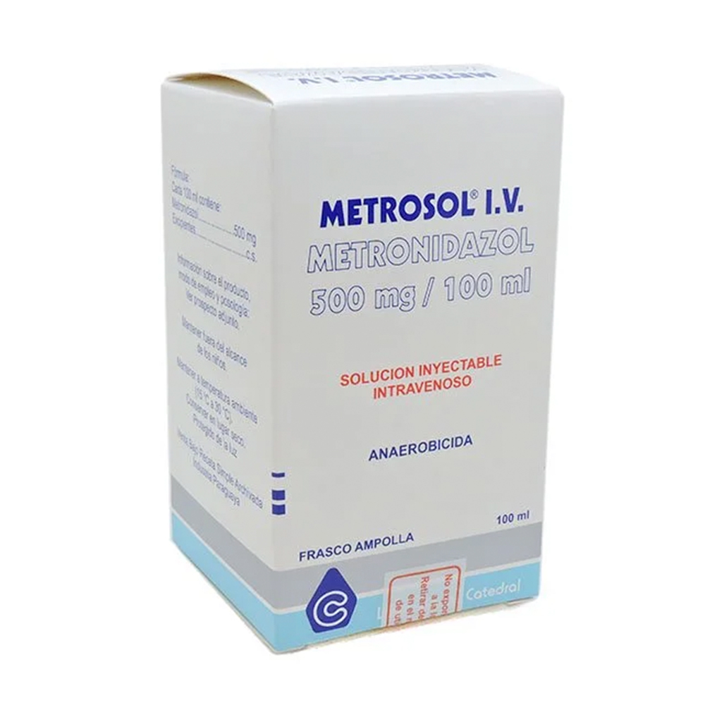 Metrosol 500 I.V Metronidazol 500 mg Caja de 1 frasco ampolla de 100 ml