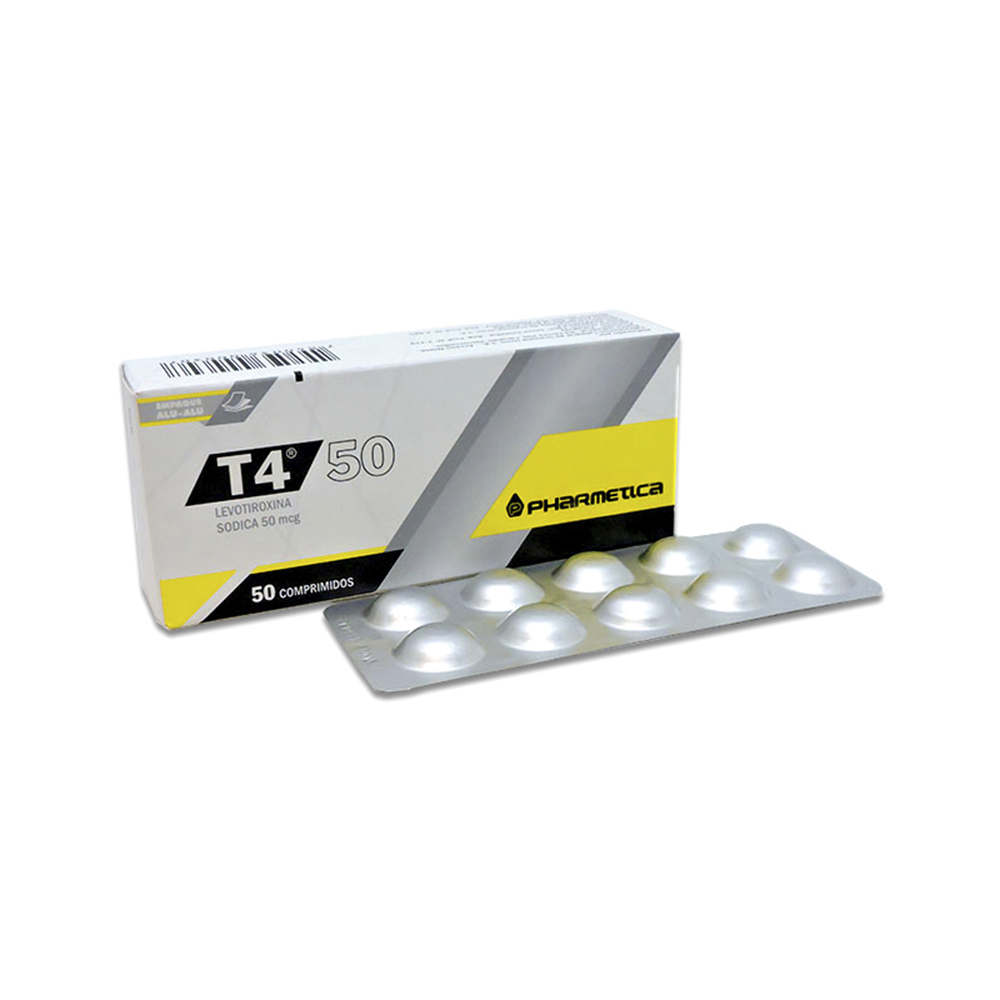 T4 50 Levotiroxina Sodica 50 Mcg Caja De 5 Blíster