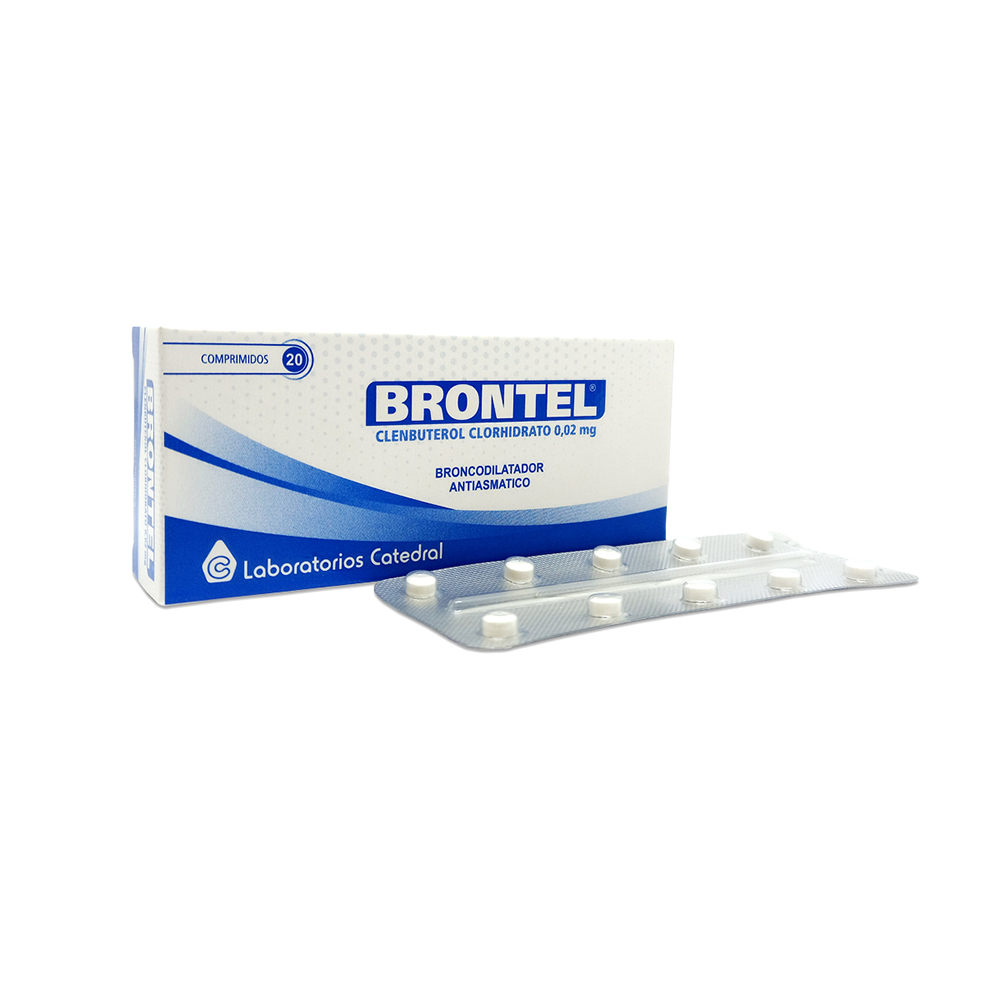 Brontel Clenbuterol Clorhidrato 0,02 mg Caja de 20 comprimidos