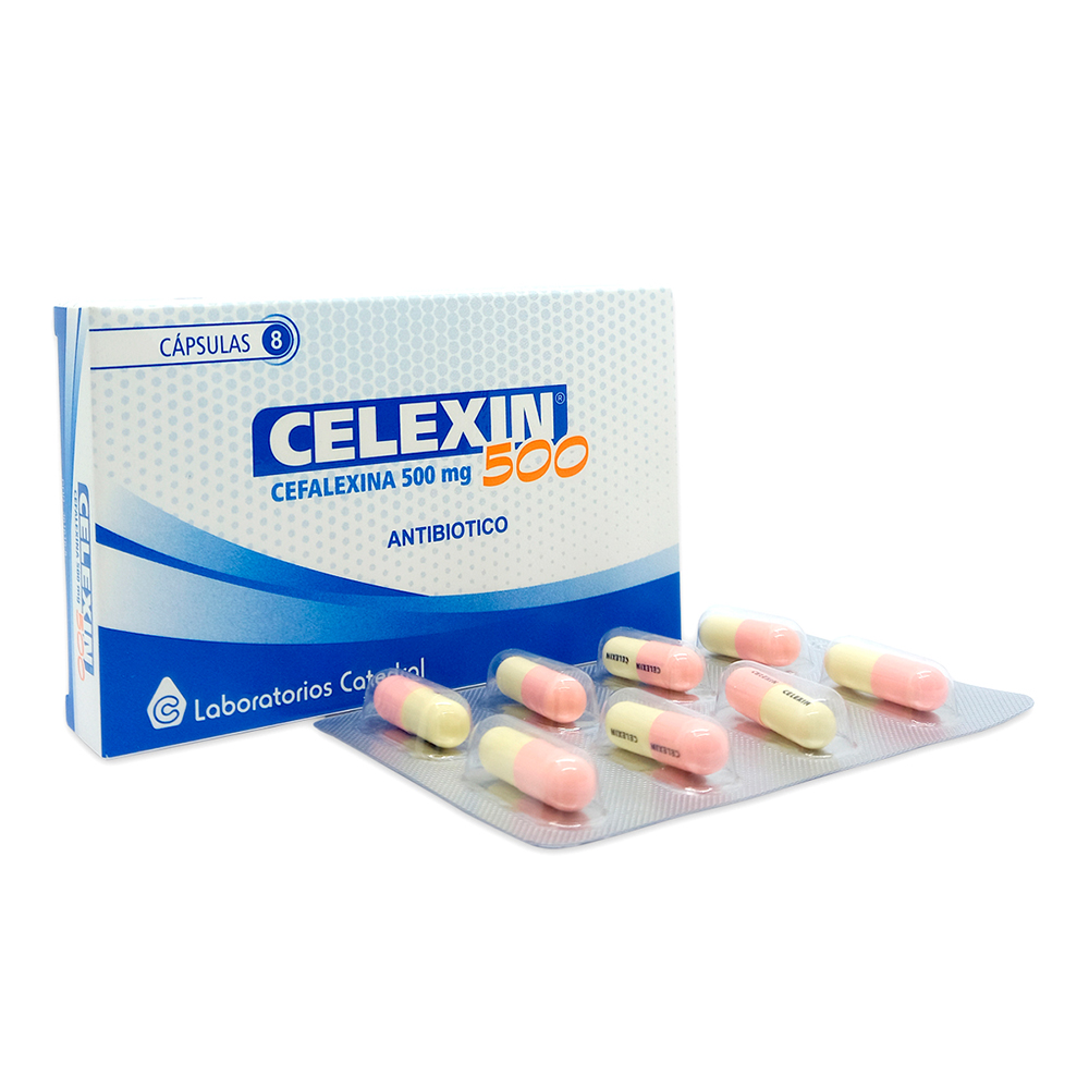 Celexin Cefalexina 500 mg De 8 Capsulas