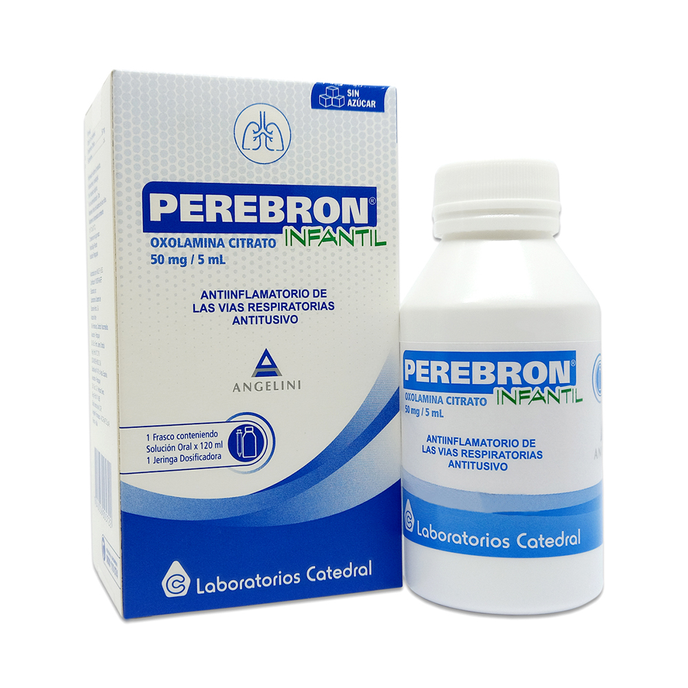 Perebron Infantil Oxolamina Citrato 50 mg Contien 1 Jarabe de 120mL 1 Jeringa Dosificadora