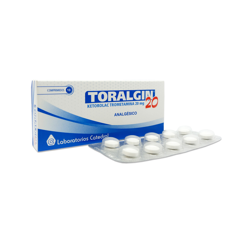 Toralgin 20 Ketorolac Trometamina 20 mg En Caja de 10 Comprimidos