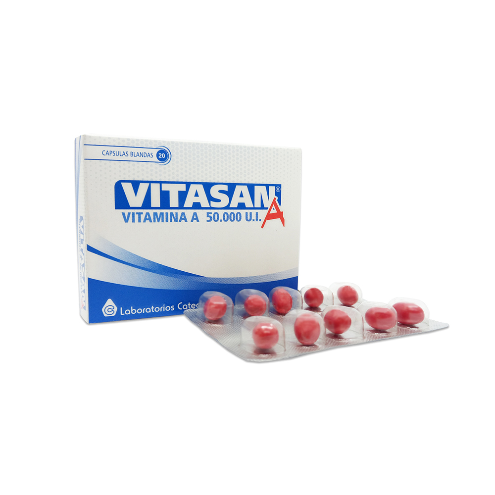 Vitasan A Vitamina A 50000 U.I Caja 20 Cápsulas Blandas