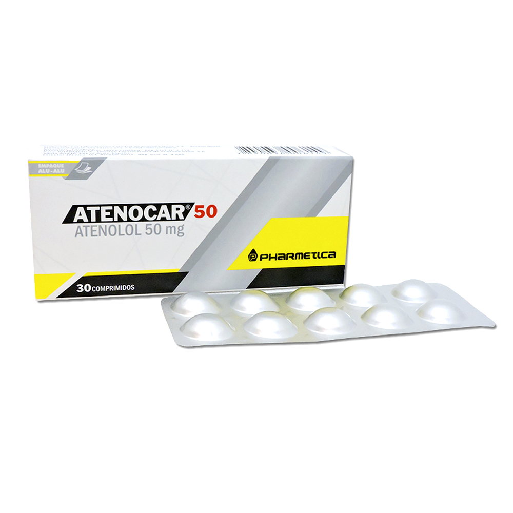 Atenocar Atenolol 50 mg Caja De 30 Comprimidos