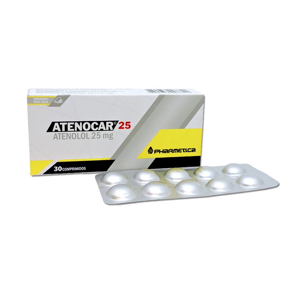 Atenocar 25 Atenolol 25 mg Caja de 30 Comprimidos