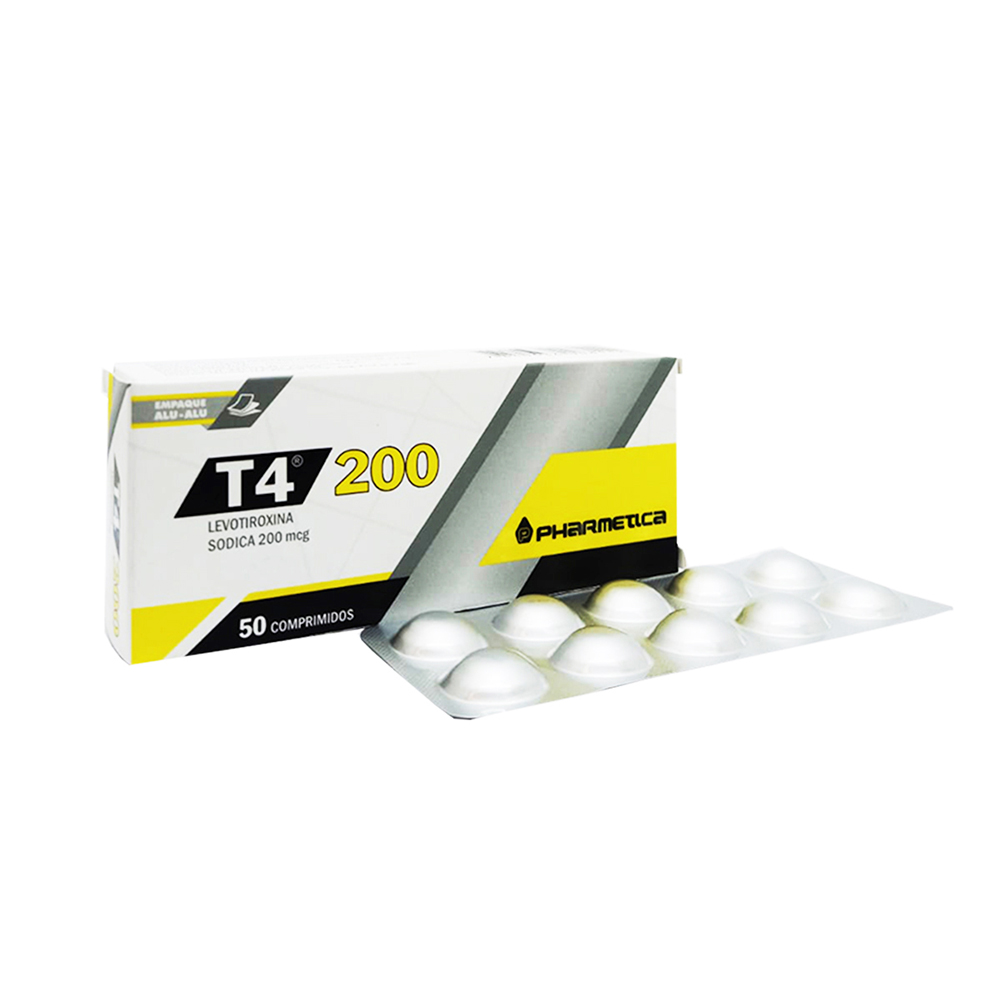 T4 Levotiroxina Sodica 200 Mg Caja De 5 Blíster