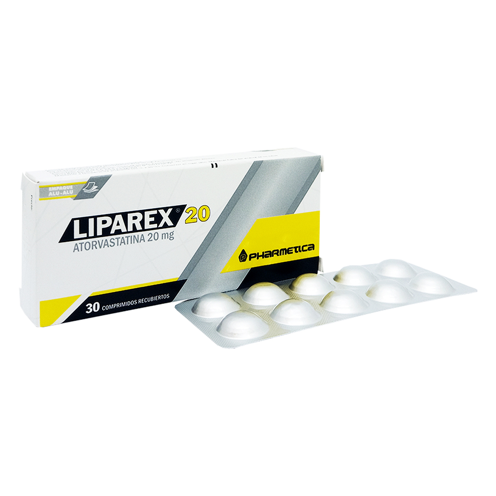 Liparex 20 Atorvastatina 20 mg Caja De 3 Blister