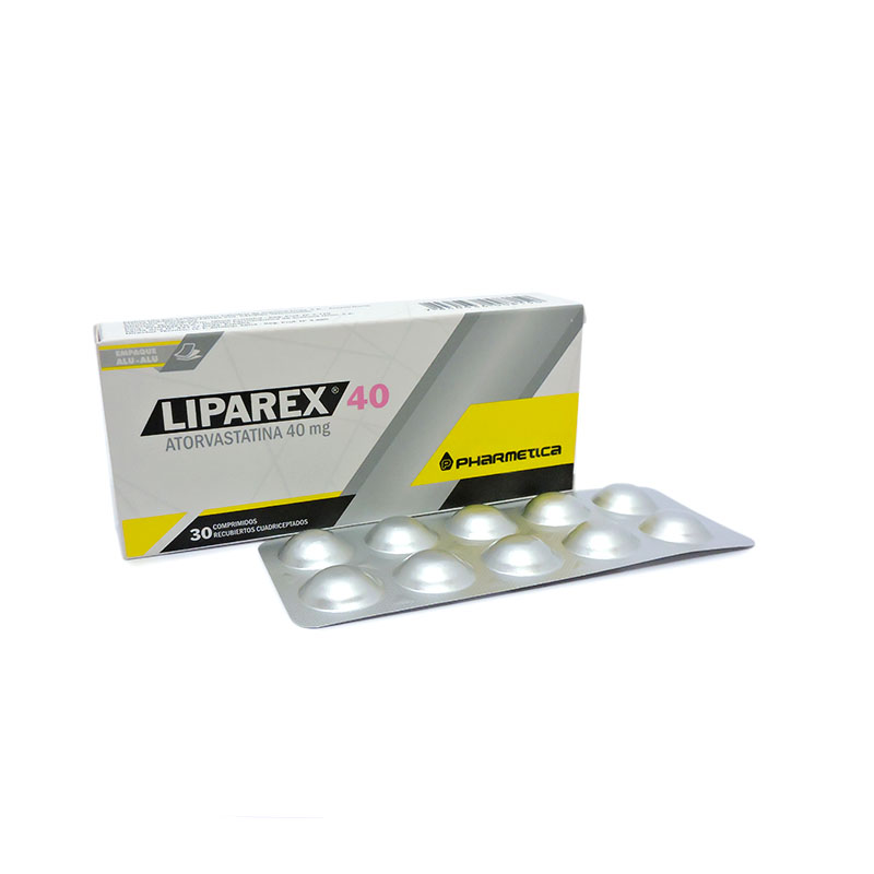 Liparex 40 Atorvastatina 40 mg Caja con 30 Comprimidos
