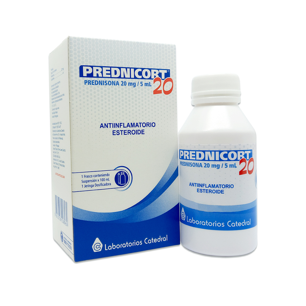 Prednicort 20 Prednisona 20 mg/ 5 ml de 100 m