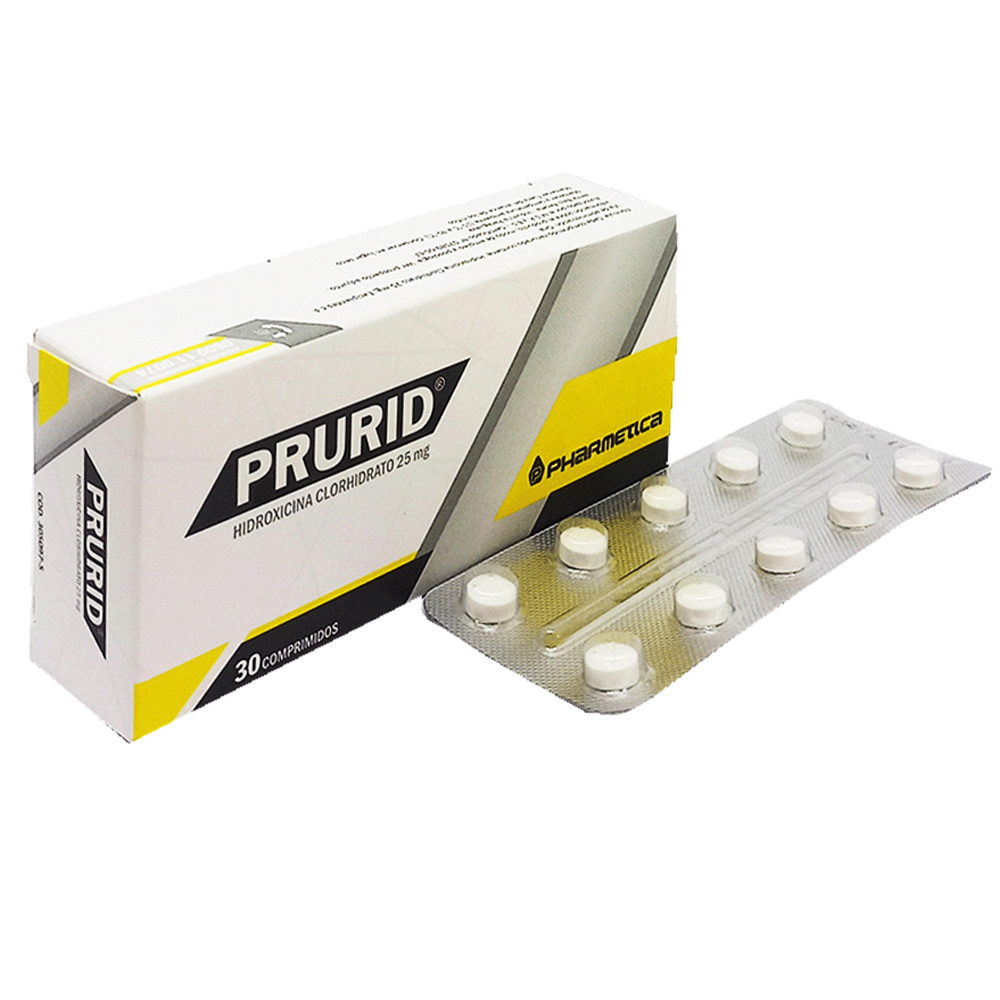 Prurid Hidroxicina Clorhidrato 25 mg Caja de 3 Blister
