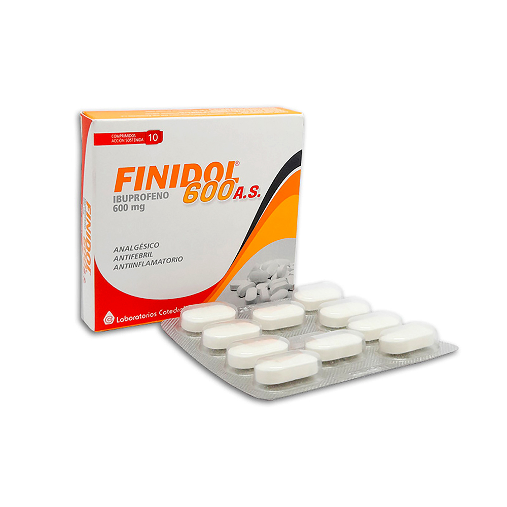 Finidol 600 A.S. Ibuprofeno 600 mg Caja de 10 Comprimidos