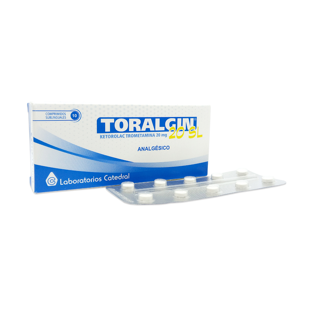 Toralgin 20 SL Ketorolac Trometamina 20 mg Caja de 10 Comprimidos