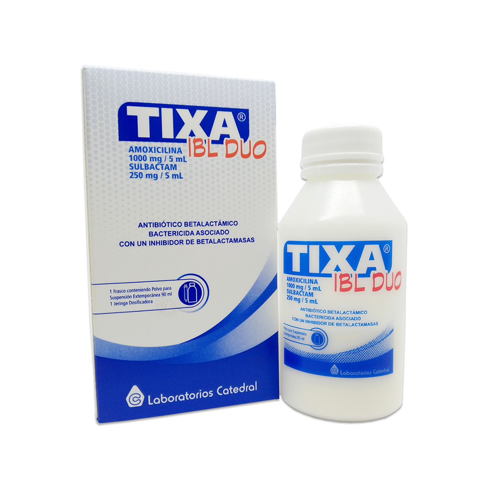 Tixa Ibl Duo Amoxilina 1000 mg/5 ml Sulbactam 250 mg/5 ml Frasco de 90 ml