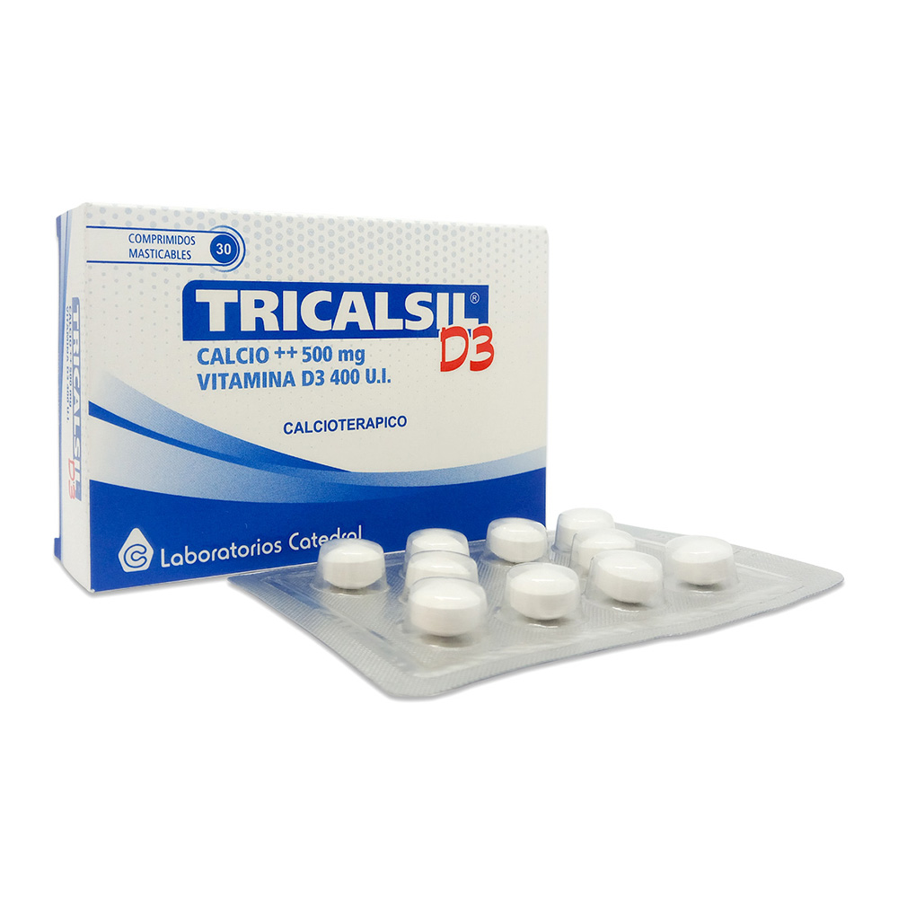 Tricalsil D3 Calcio 500 mg Caja de 3 Blister