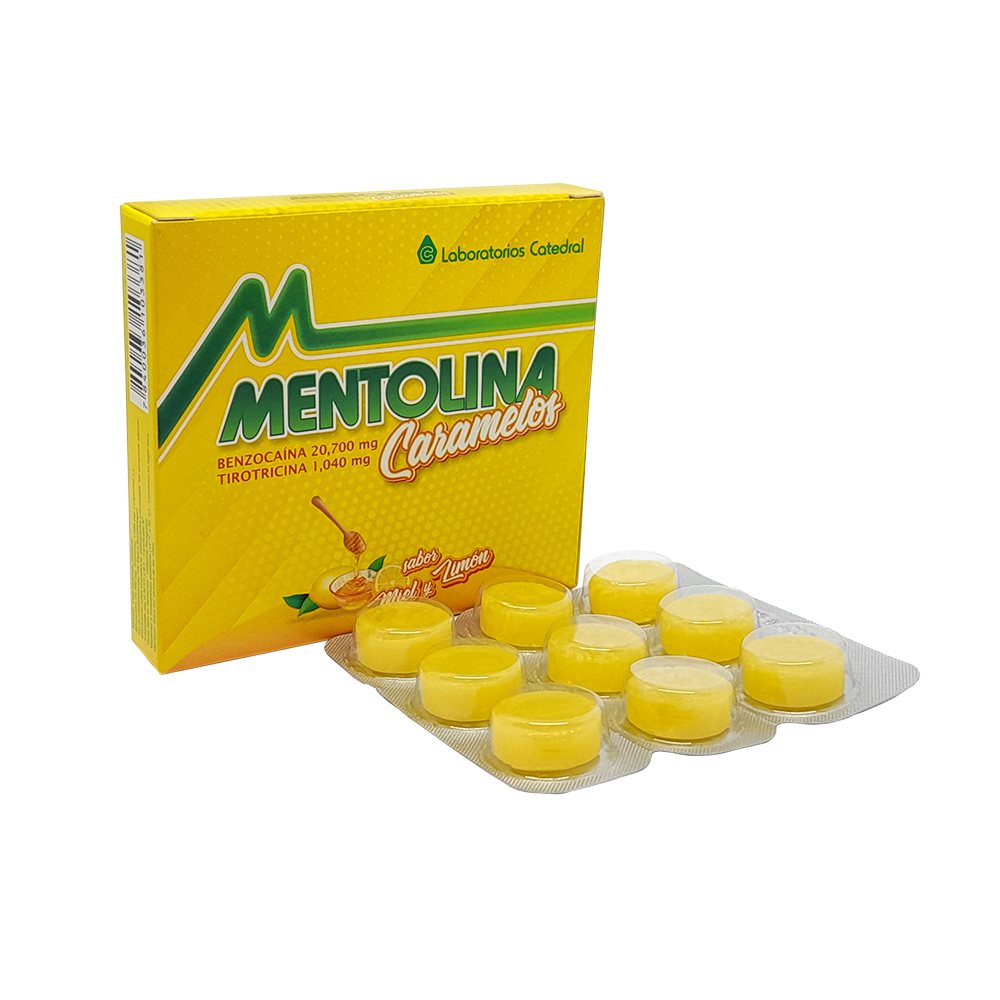 Mentolina Caramelos Sabor Miel y Limon De 9 Caramel0os En Caja