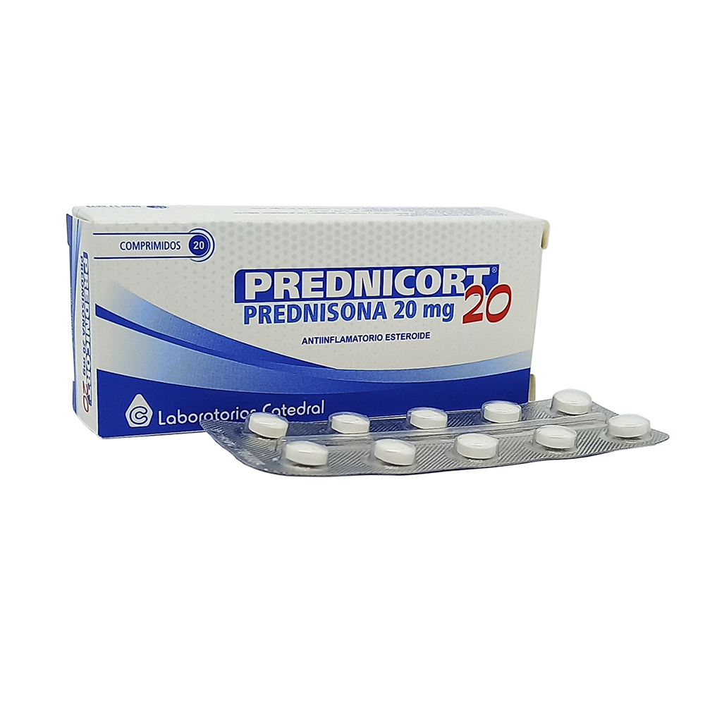 Prednicort Prednisona 20 mg Caja de 20 Comprimidos
