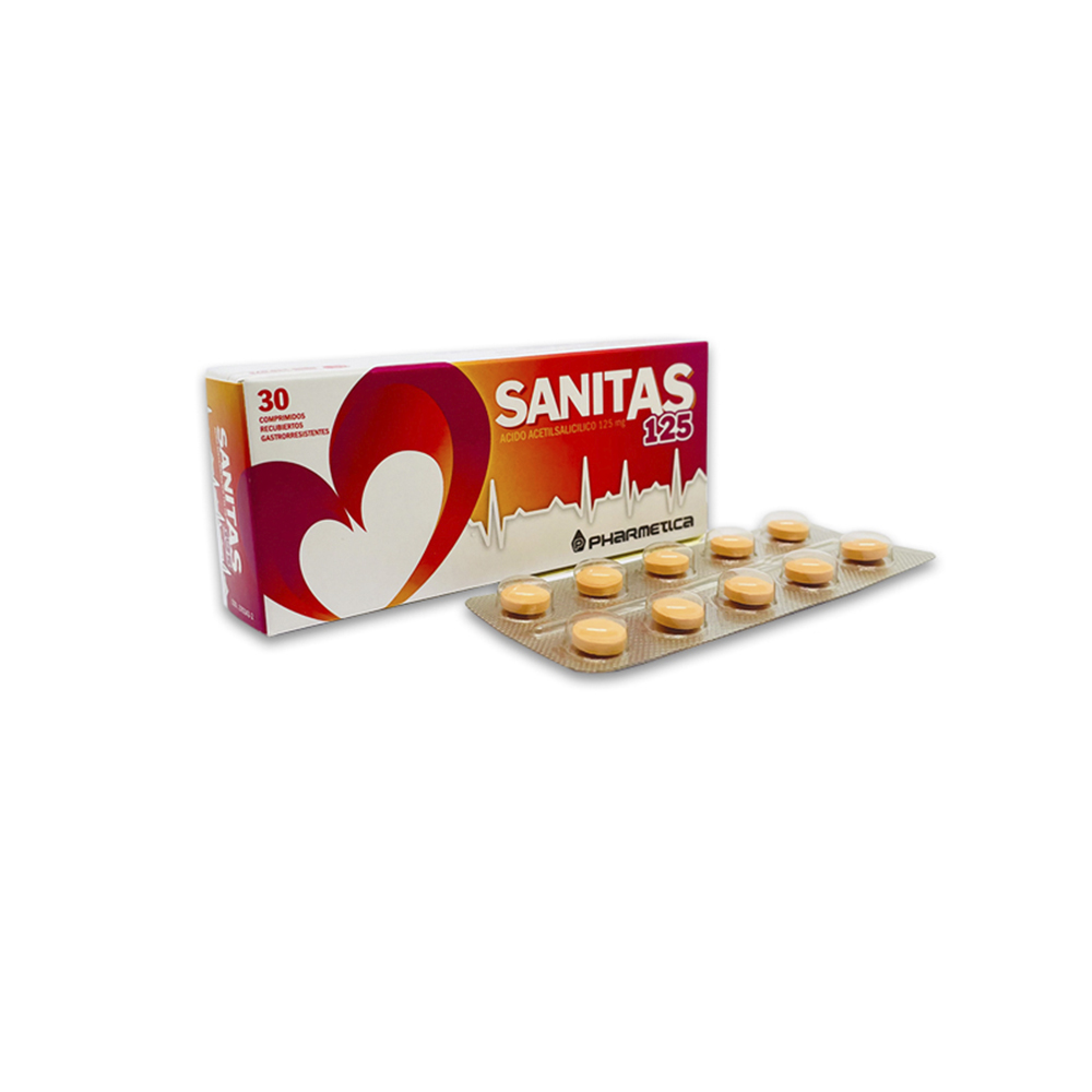 Sanitas Ácido Acetilsalicílico 125 mg Caja de 3 Blister
