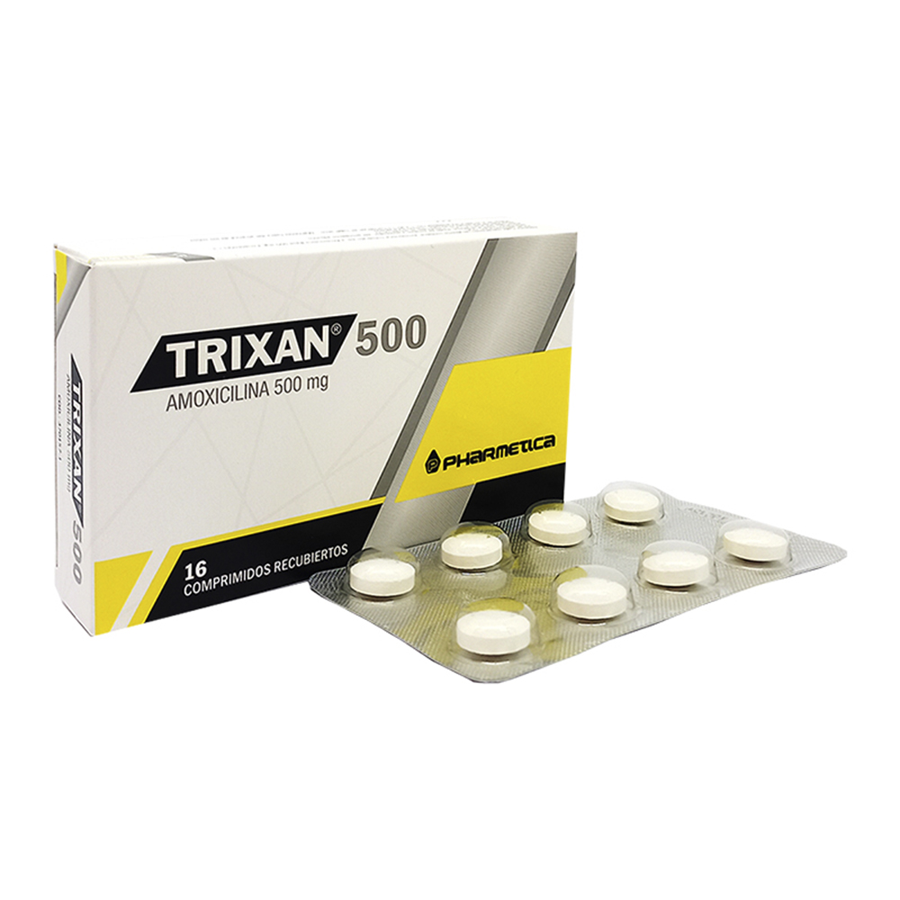 Trixan Amoxicilina 500 mg Caja de 16 Comprimidos