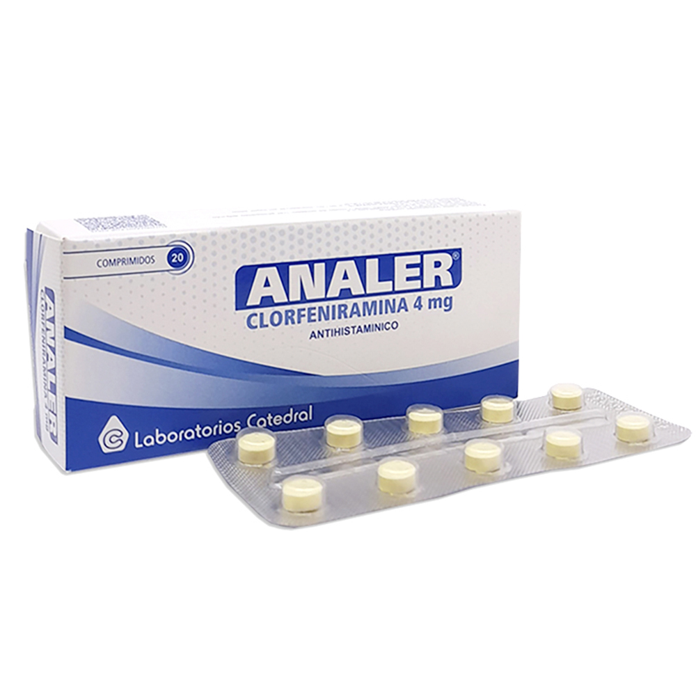 Analer Clorfeniramina 4 mg Caja de 20 Comprimidos
