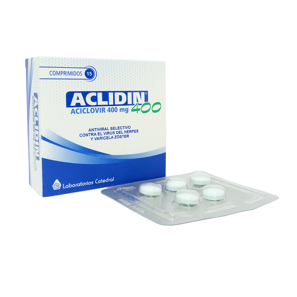 Aclidin 400 Aciclovir 400mg Caja de 3 Blister