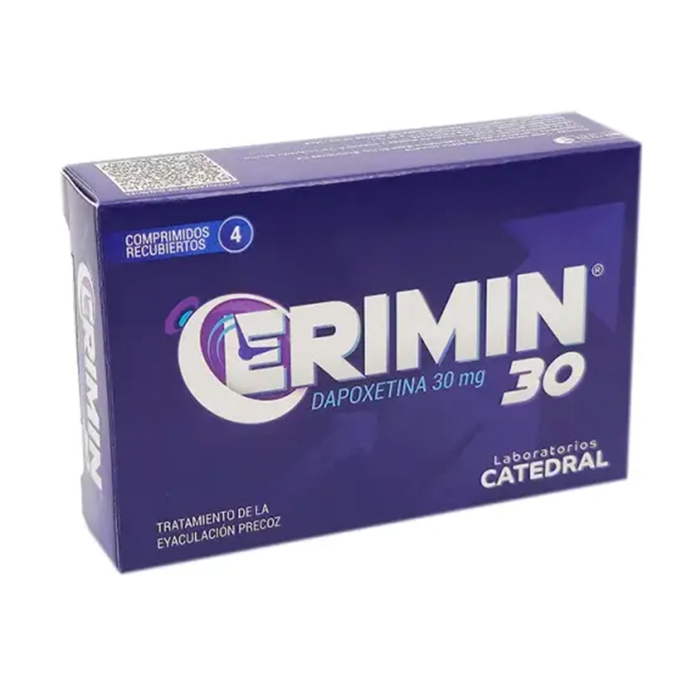 Erimin Dapoxetina 30mg Caja de 4 Comprimidos Recubiertos