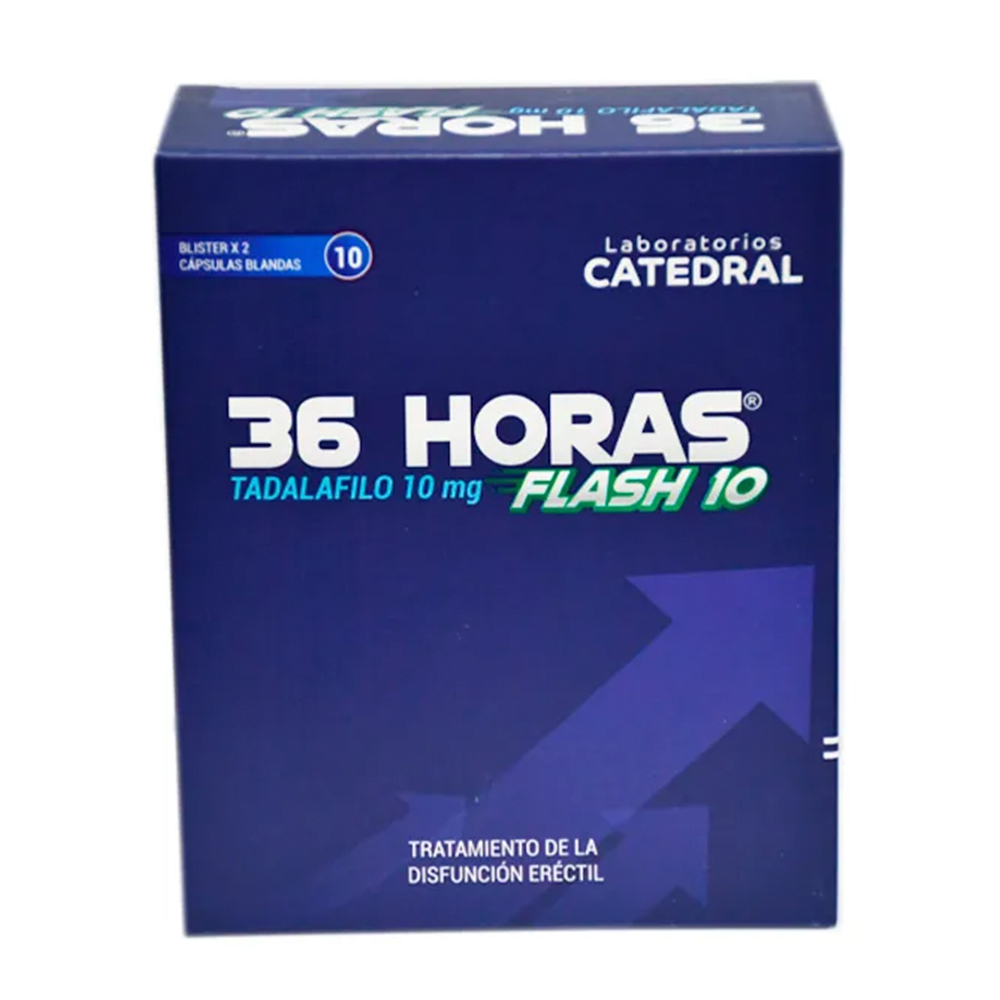 36 Horas Flash 10 mg Caja de 10 blister de 2 Capsulas Blandas