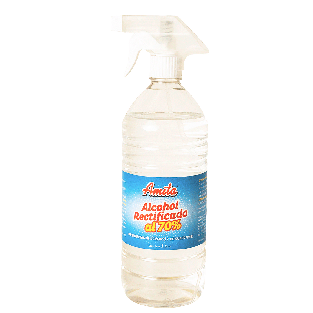 Alcohol Rectificado Amita 70 % con Gatillo de 1.000 ml.