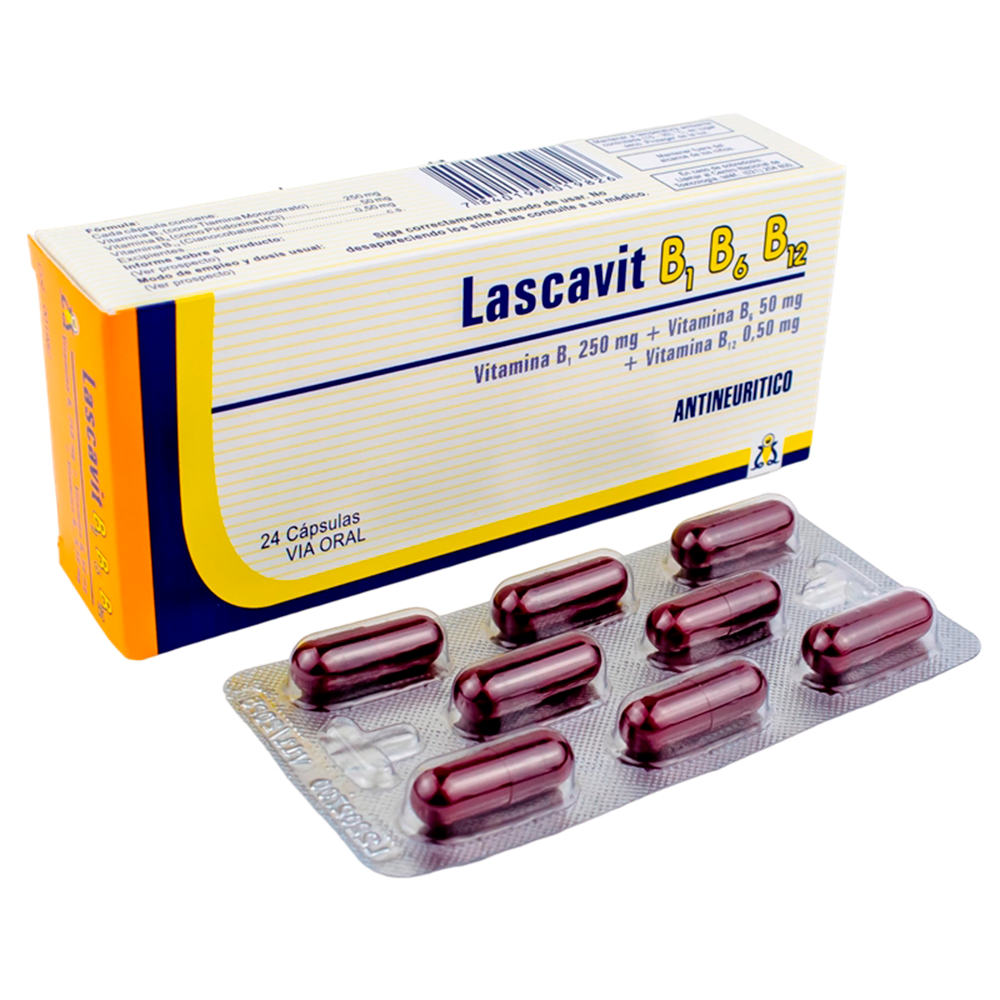 Lascavit B1 B6 B12 Caja De 24 Cápsulas